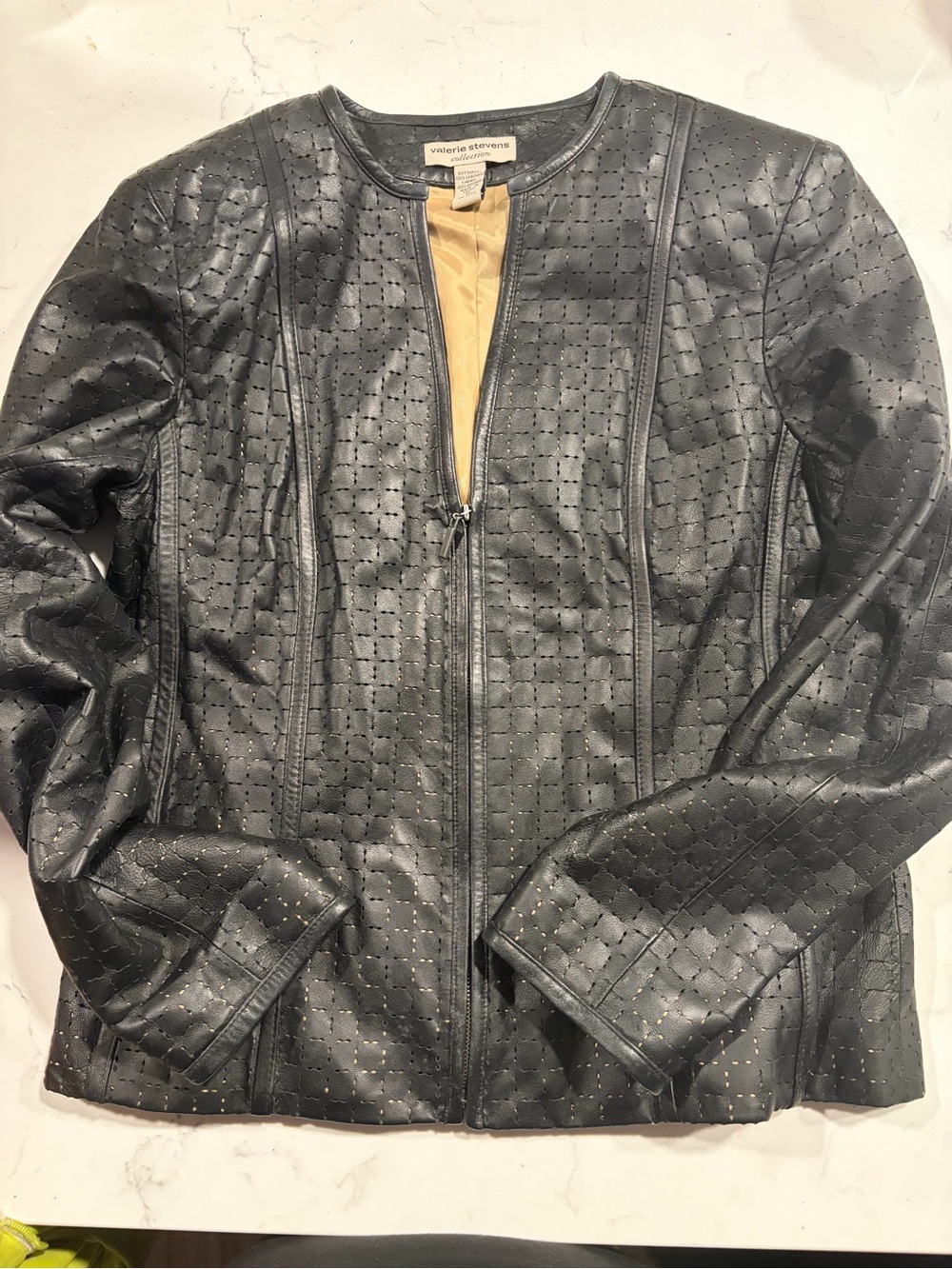 Vintage Valerie Stevens Leather Lasercut Jacket